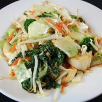 Mixed Vegetables · Cabbage, bok choy, napa, bean sprouts, mushrooms and carrots in a garlic sauce.