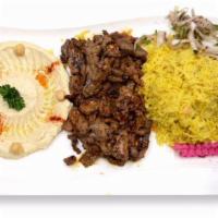 Beef Shawarma Platter · Beef slowly roasted on a spit with the blend of herbs and spices and then shredded and serve...