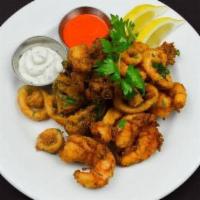 Frito Mixto · Lightly Fried Calamari | Shrimp | Mushrooms | Piquillo and Tartar Sauce