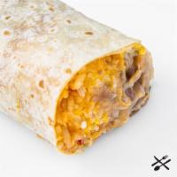 BRC · Pinto beans, mexican rice, cheese blend, flour tortilla