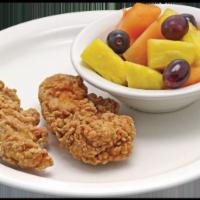 Kids Chicken Strips · Served with choice of side.