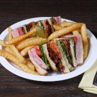 Club Sandwich Lunch · 3 slices of bread and two layers of filling.