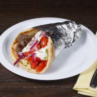 Gyro Lunch Special · Cooked on a spit and wrapped in a pita.