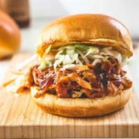 BBQ Pulled Chicken on a Roll · 