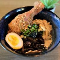 R2. Tori Shoyu Ramen · The chintan chicken broth, thin noodles topped with chicken chashu, soft boiled egg, mushroo...