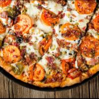 Rosati's Monster Pizza · Gourmet Italian sausage, meatball, pepperoni, Canadian bacon, onion, black olives, green oli...