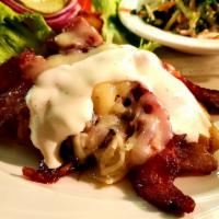 Gluten Free CBR Sandwich · Sweet chile marinated grilled chicken breast topped with honey smoked bacon, white cheddar, ...