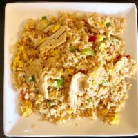 House Fried Rice · Fried rice with onions, egg and peppers. 