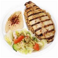 Fish Fillet Plate · Grilled swai fish fillet with a special blend of seasonings.