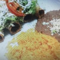 3 Chicken Flautas · Chicken flautas topped with lettuce, queso fresco and sour cream.