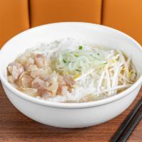 21. Rice Noodle Soup with Beef Tendon · Savory light broth with rice noodles and beef. 