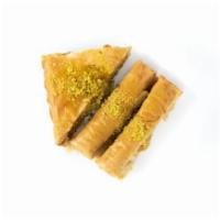 Baklava · Phyllo fingers with almonds, pistachio and walnuts
