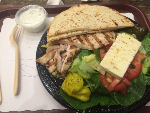 Chicken Souvlaki/Gyro Platter · Served with rice or French fries, greek salad, and pita bread. Tzatziki on the side. 