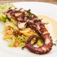 Polipo alla Griglia · Grilled octopus, potatoes, olives, celery. 