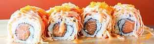 Rock and Roll Roll · Spicy salmon roll and spicy crab meat. Raw.