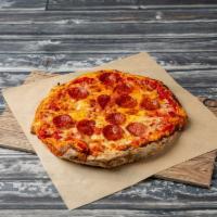 Pepperoni Pizza · Tomato sauce, shredded mozzarella and pepperoni.