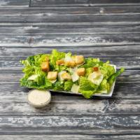 Caesar Salad · Romaine lettuce, topped with shaved Asiago Romano Parmesan cheese and croutons,
tossed with ...
