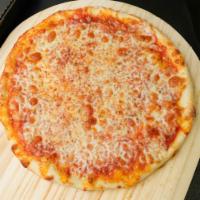 BF CHEESE PIZZA · Low moisture mozzarella cheese, our signature tomato sauce.