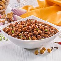 Chana Masala · A traditional Indian spiced chickpeas curry flavored with a blend of onions, tomatoes, ginge...