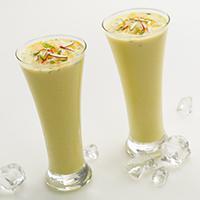 Kesar Pista Badam Milk · It is an almonds based drink blended with milk and flavored with saffron and cardamom.