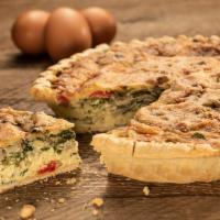 Quiche Florentine · Farm fresh eggs, Jack and cheddar cheese, spinach, sliced mushrooms, onions and bell peppers...