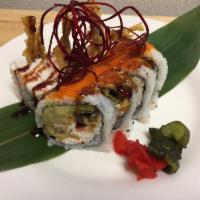 SPIDER · -SOFT SHELL CRAB, CRAB MEAT, AVOCADO, CUCUMBER, MOUNTAIN CARROT, AND RADISH SPROUT INSIDE TO...
