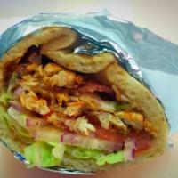 Bacon Chicken Ranch on Pita · Grilled chicken with lettuce tomato, red onions, melted provolone and ranch dressing.