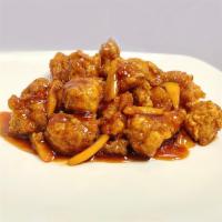 Orange Chicken · Served with white rice on the side