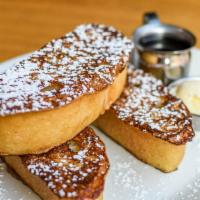 French Toast · egg dipped ciabatta, whipped butter