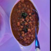 Channa Masala · Garbanzo beans in a tangy tomato, onion and garlic curry sauce.