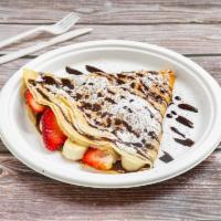 Nutella Strawberry and Banana Crepe · 