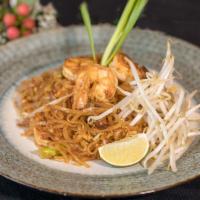 Pad Thai (N1) · Sauteed rice noodle with egg, scallions, bean sprouts, red onions.