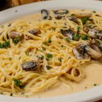 Chicken Marsala Dinner · Chicken breast grilled and sauteed in Marsala wine cream mushroom sauce with spaghetti pasta...