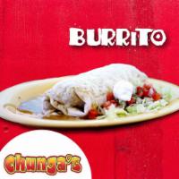 Burrito · Choice  of meat,flour tortilla,rice,black  beans,cilantro,onios,ranch. on the side:lett,pico...