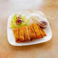 Chicken Katsu  · Breaded, deep-fried chicken cutlet with sauce.