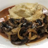 Hibachi Steak · Thinly sliced New York strip sauteed with onions, mushrooms in a Marsala wine sauce served w...