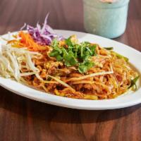 Pad Thai · Rice noodles with onion, bean sprout, egg and ground peanut.