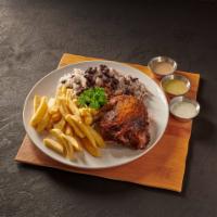 1. 1/4 Chicken with 2 Sides · Charbroiled chicken served with 2 side orders and 2 sauces.