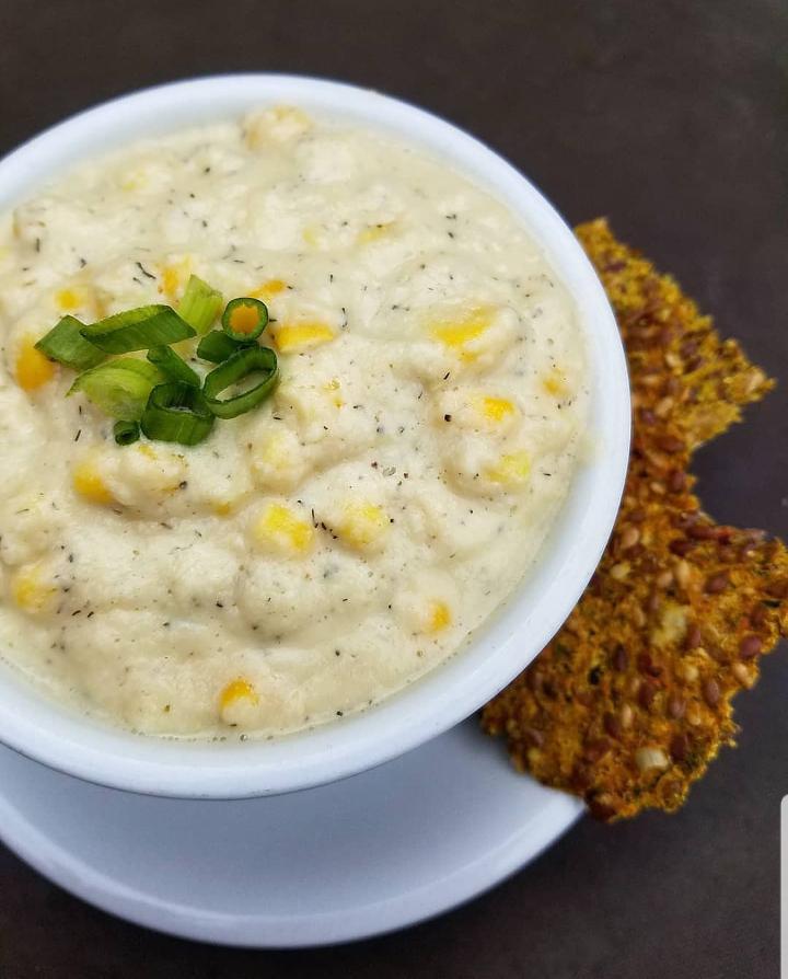 Corn Chowder Bowl · our hearty take on a new england favorite, done right, with almond cream.