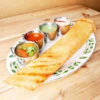 Masala Dosa · Crepe stuffed with vegetable curry.