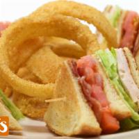 Club Sandwich · A classic club with turkey, bacon, tomato, lettuce and mayo.