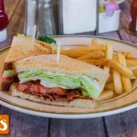 BLT Sandwich · Crisp bacon, fresh lettuce, mayo and tomato.
