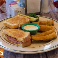 Grilled Ham and Cheese Sandwich · Thinly sliced ham on grilled sourdough bread with American cheese.