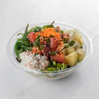 Pick Your Own Poke Bowl · Step 1 - choose between 1 and 2 bases. Step 2 - choose between 1 to 3 proteins. Step 3 - cho...
