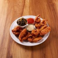 Shrimp and Catfish Combo · Plater comes with choice of side.
Big Easy comes with choice of side, coleslaw & 2 Hush Pupp...