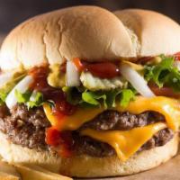 Craft Your Own Double Burger · Made with your choice of cheese, toppings, and sauces.