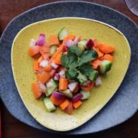 Chef's Salad · Cucumber, onion, carrots, tomato, and lemon twist.
