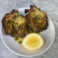 Roasted Artichoke · Whole artichoke clove, cut in half and oven roasted with a lemon-caper vinaigrette and serve...