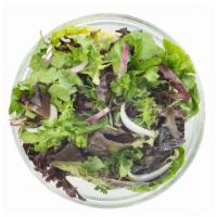 Mixed Greens Salad · Served with house vinaigrette parsley and red onions.