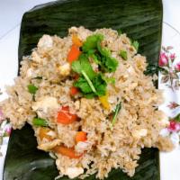Basil Fried Rice ข้าวผัดกะเพรา · **Traditional Thai Style**Sauteed rice with chili paste, basil and house seasoning. Spicy. (...